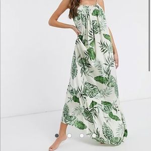 ASOS Oversized Maxi Dress w Palm Detail, Size 12